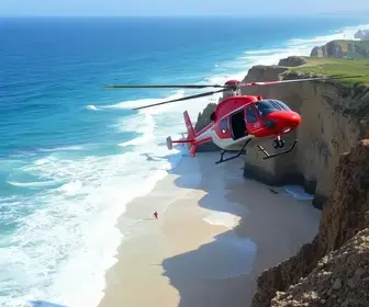 Helicóptero ajuda no resgate de dois banhistas no Cabo de Santo Agostinho
